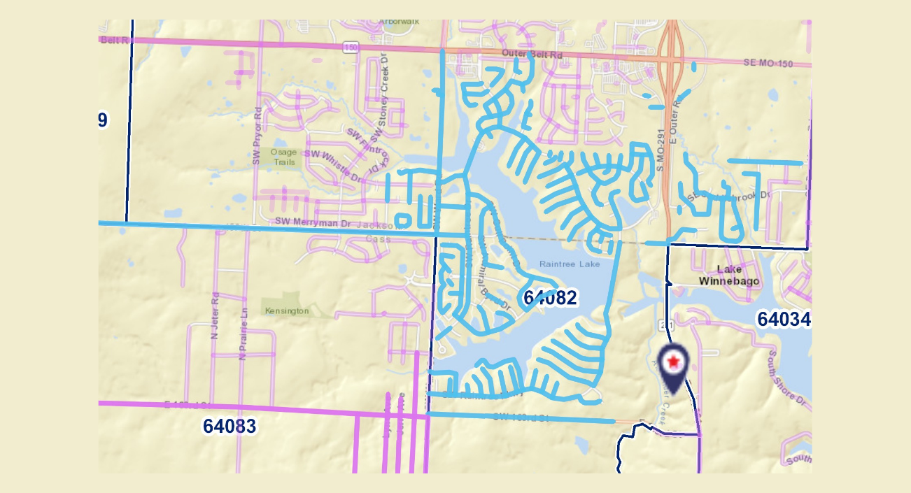 Raintree Lake coverage map